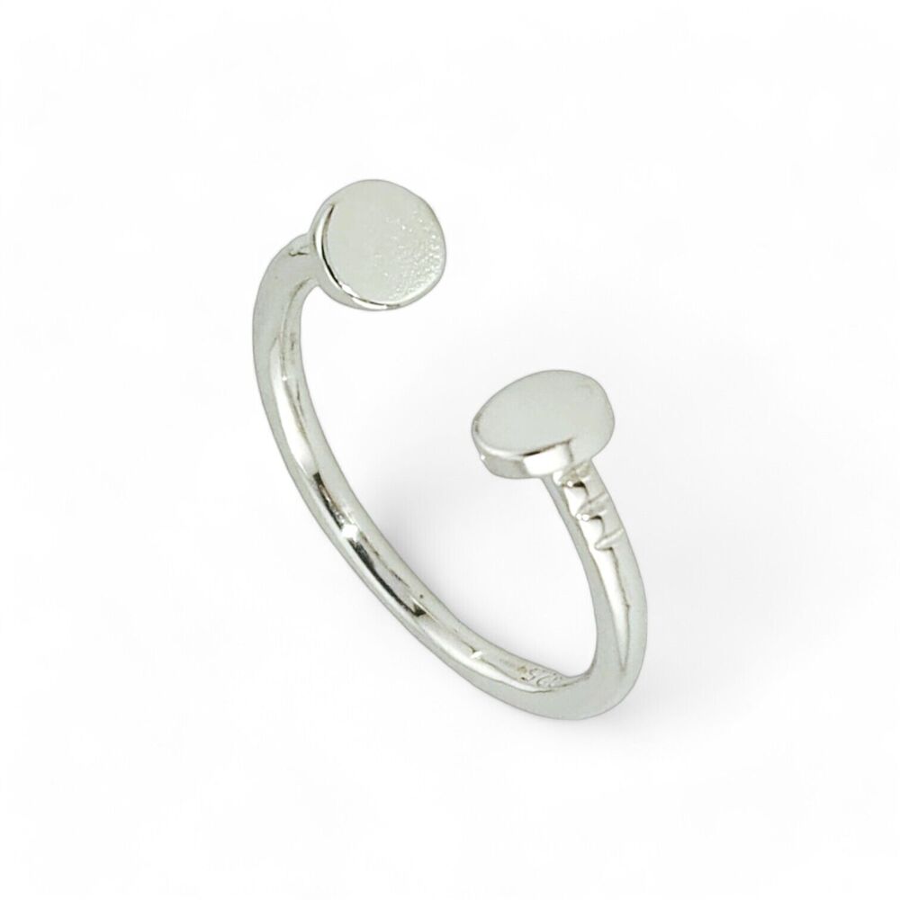 Sterling Silver 925 End to End Nail Head Ring